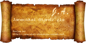 Janecskai Atanázia névjegykártya